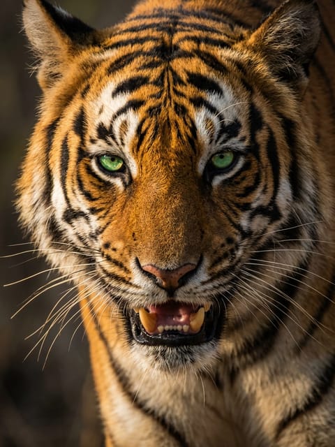 Portrait of a tiger. Template for AI furry art generator.